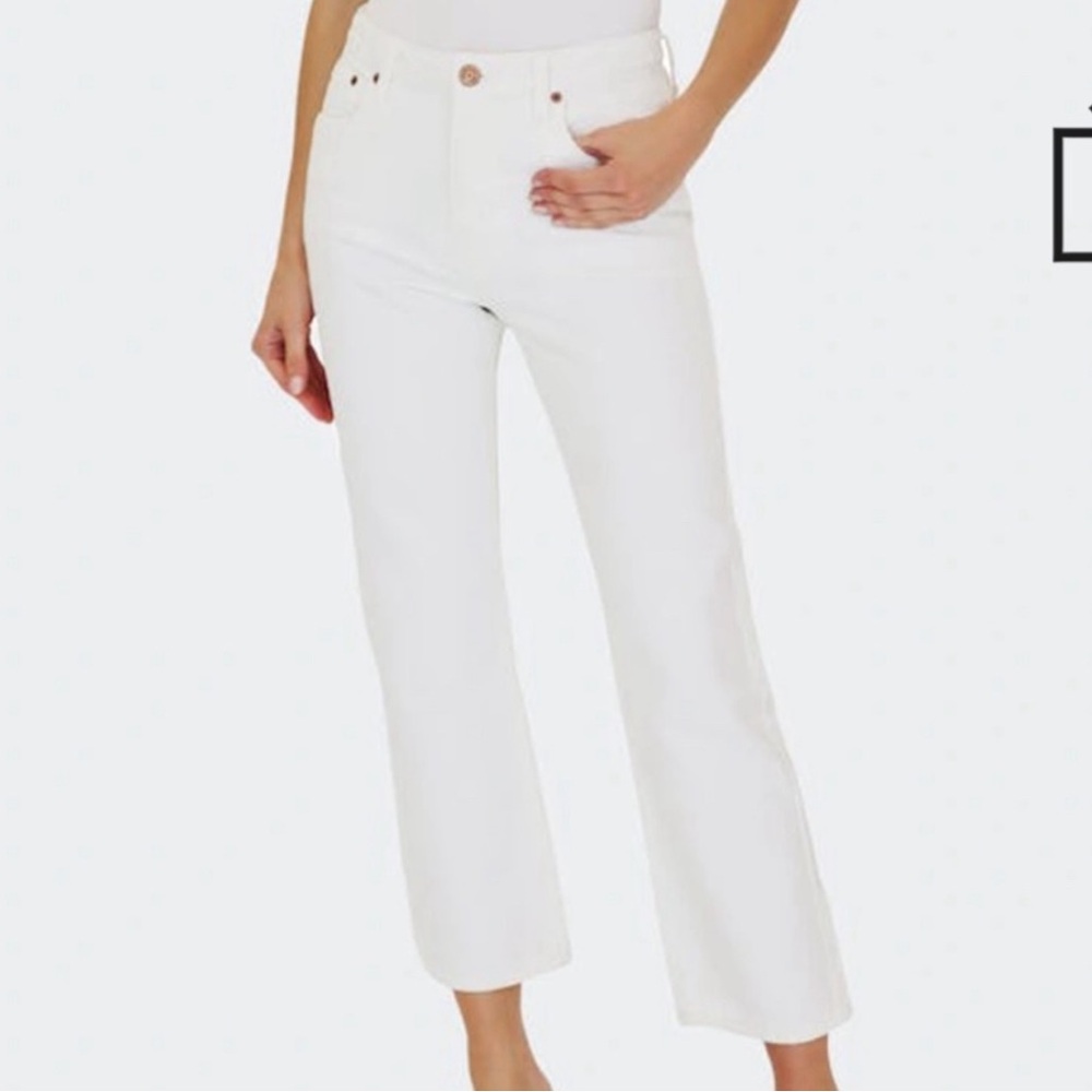 Avec Les Fillles Straight leg Cropped White Straight leg Jeans